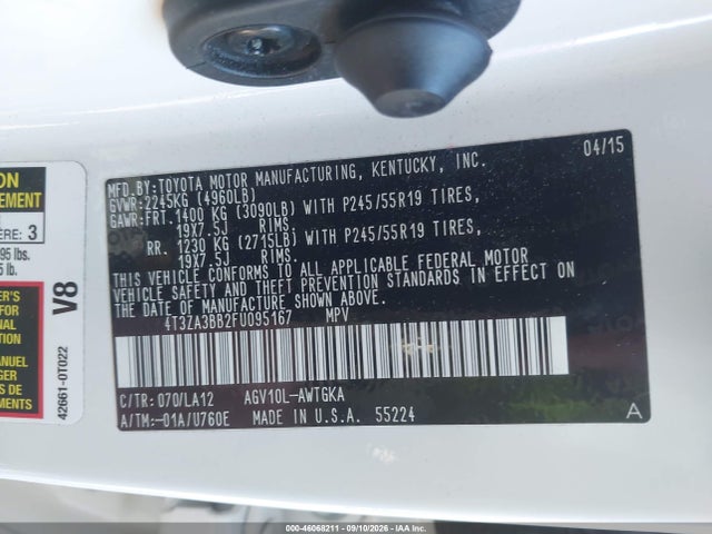 Toyota Venza Xle 2015 4T3ZA3BB2FU095167 Image 9