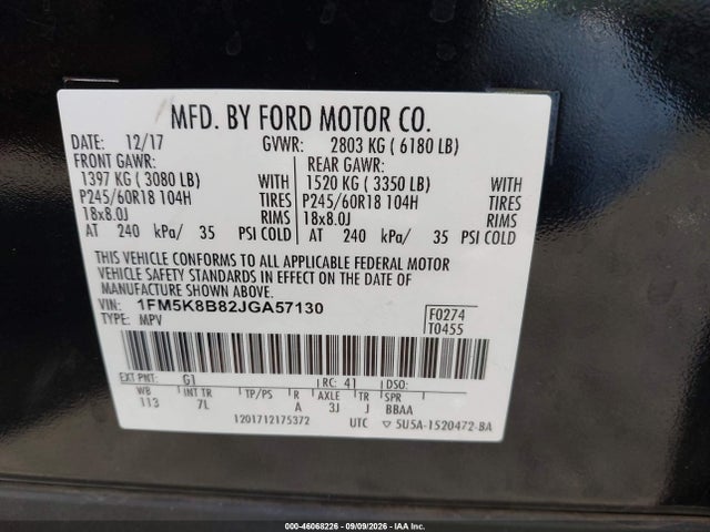 Ford Explorer 2018 1FM5K8B82JGA57130 Image 9