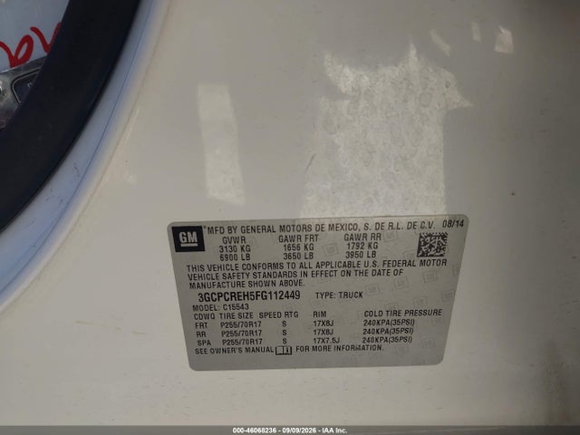 Chevrolet Silverado 1500 1lt 2015 3GCPCREH5FG112449 Image 9