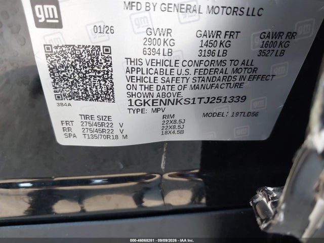 Продаж на аукціоні авто 2026 Gmc Acadia Elevation Awd, vin: 1GKENNKS1TJ251339, номер лоту: 46068281
