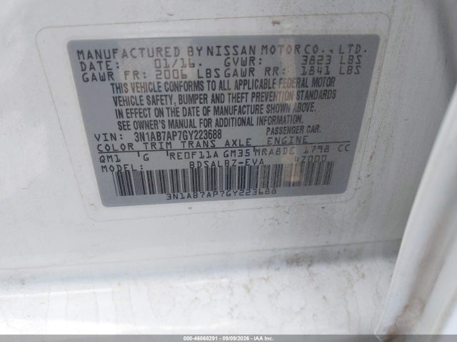 Nissan SENTRA S 2016 3N1AB7AP7GY223688 Image 9