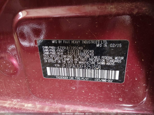 Subaru Impreza 2.0i Premium 2015 JF1GPAC6XF8251608 Image 9