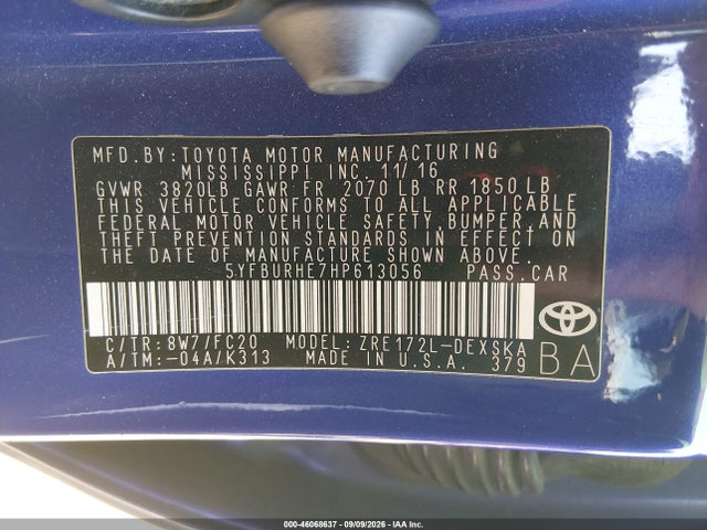 5YFBURHE7HP613056 Toyota COROLLA SE