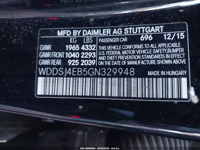 2016 Mercedes-benz Cla 250 მანქანა იყიდება აუქციონზე, vin: WDDSJ4EB5GN329948, აუქციონის ნომერი: 46068689