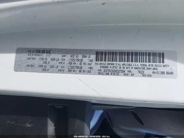 Aukcja sprzedaży 2017 Ram Promaster 2500 High Roof 159 Wb, vin: 3C6TRVDG2HE527264, numer aukcji: 46068720