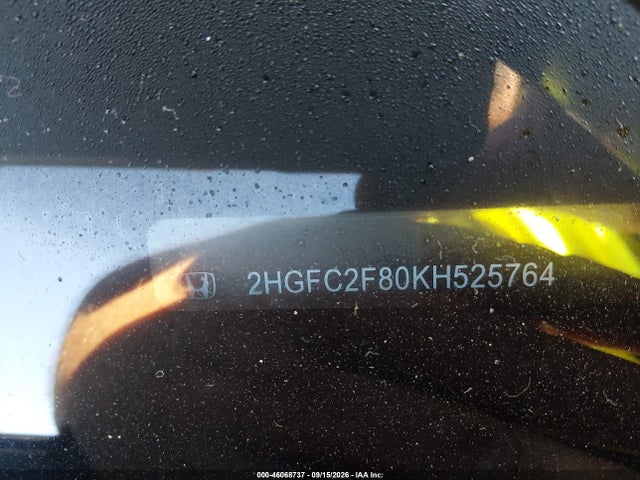 46068737 :رقم المزاد ، 2HGFC2F80KH525764 vin ، 2019 Honda Civic Sport مزاد بيع