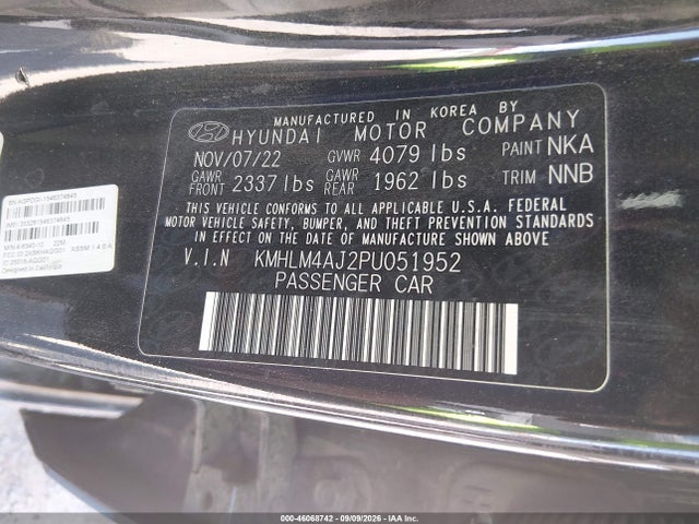 Продажа на аукционе авто 2023 Hyundai Elantra Hybrid Blue, vin: KMHLM4AJ2PU051952, номер лота: 46068742