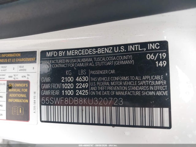 Mercedes-Benz C 300 2019 55SWF8DB8KU320723 Image 9