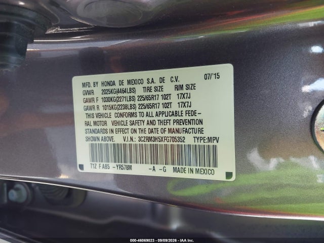 Honda CR-V EX 2015 3CZRM3H5XFG705352 Image 9