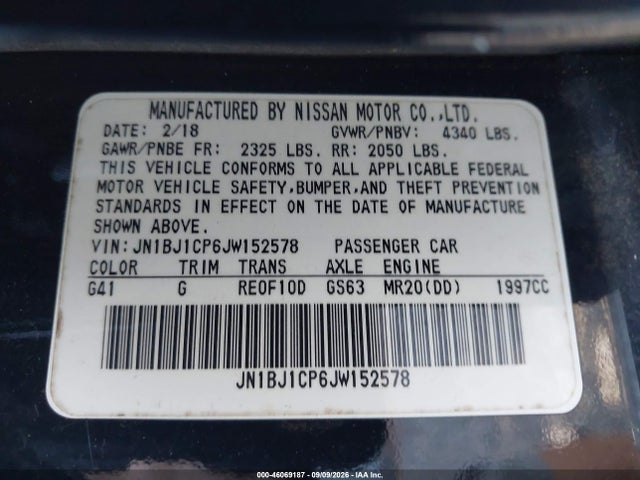 Продаж на аукціоні авто 2018 Nissan Rogue Sport S, vin: JN1BJ1CP6JW152578, номер лоту: 46069187