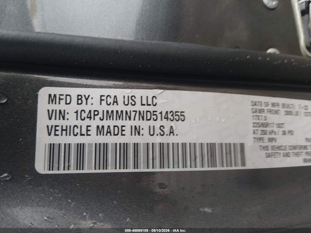 Продаж на аукціоні авто 2022 Jeep Cherokee Latitude Lux 4x4, vin: 1C4PJMMN7ND514355, номер лоту: 46069189