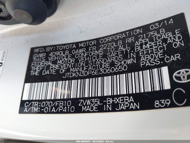 Toyota PRIUS PLUG-IN 2014 JTDKN3DP6E3060650 Image 9