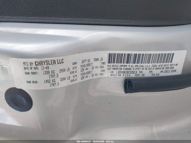 Продаж на аукціоні авто 2009 Jeep Grand Cherokee Laredo, vin: 1J8GR48K59C525819, номер лоту: 46069337