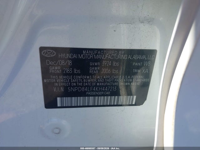 Hyundai ELANTRA SEL 2019 5NPD84LF4KH447213 Image 9