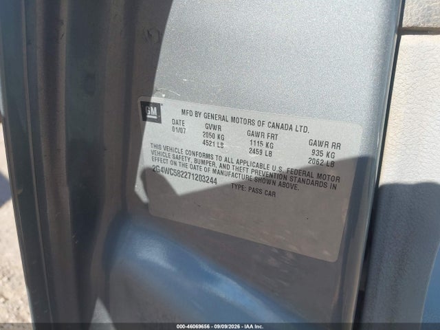 Продажа на аукционе авто 2007 Buick Lacrosse Cx, vin: 2G4WC582271203244, номер лота: 46069656