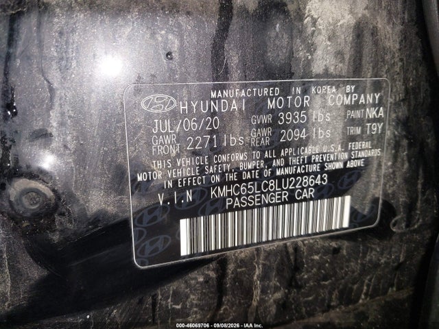 Продаж на аукціоні авто 2020 Hyundai Ioniq Hybrid Blue, vin: KMHC65LC8LU228643, номер лоту: 46069706