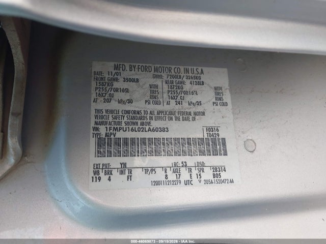 Aukcja sprzedaży 2002 Ford Expedition Xlt, vin: 1FMPU16L02LA60383, numer aukcji: 46069873