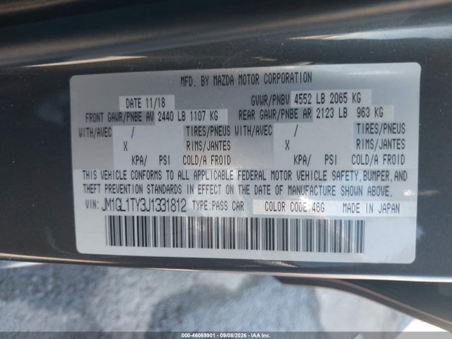 Mazda Mazda6 Grand Touring 2018 JM1GL1TY3J1331812 Image 9