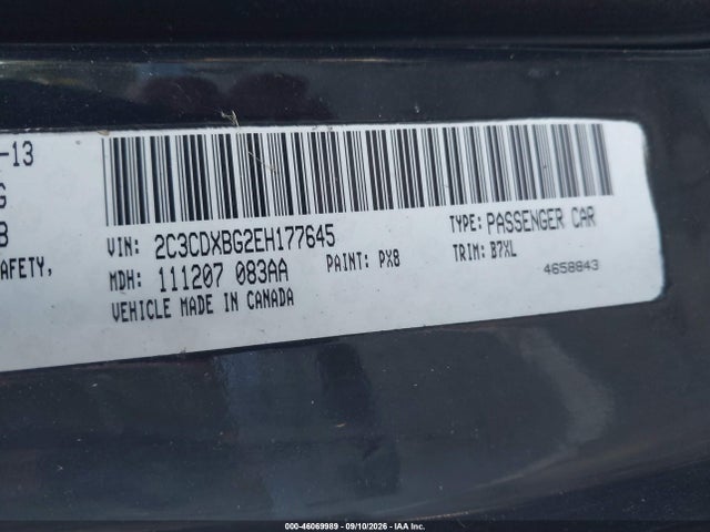 Aukcja sprzedaży 2014 Dodge Charger Se, vin: 2C3CDXBG2EH177645, numer aukcji: 46069989