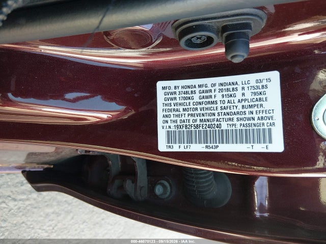 19XFB2F58FE240240 Honda Civic Lx