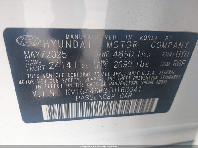 Продаж на аукціоні авто 2026 Genesis G70 3.3t Rwd Sport Prestige, vin: KMTG44SE2TU163041, номер лоту: 46070232
