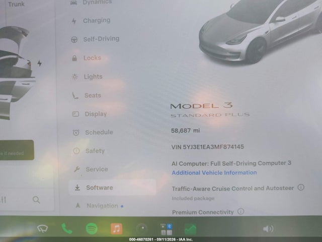 Tesla Model 3 Standard Range Plus Rear-wheel Drive 2021 5YJ3E1EA3MF874145 Image 16