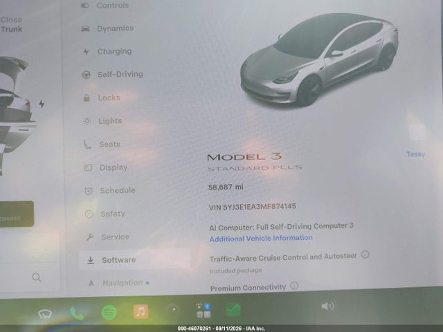 Tesla Model 3 Standard Range Plus Rear-wheel Drive 2021 5YJ3E1EA3MF874145 Image 7