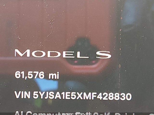 Aukcja sprzedaży 2021 Tesla Model S Long Range Dual Motor All-wheel Drive, vin: 5YJSA1E5XMF428830, numer aukcji: 46070315