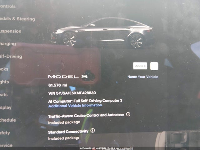 Aukcja sprzedaży 2021 Tesla Model S Long Range Dual Motor All-wheel Drive, vin: 5YJSA1E5XMF428830, numer aukcji: 46070315