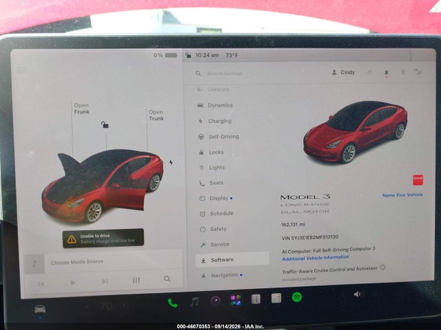 46070353 :رقم المزاد ، 5YJ3E1EB2MF013130 vin ، 2021 Tesla Model 3 Long Range Dual Motor All-wheel Drive مزاد بيع