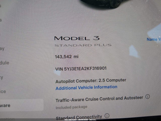 Tesla Model 3 Long Range/mid Range/standard Range/standard Range Plus 2019 5YJ3E1EA2KF316901 Image 15