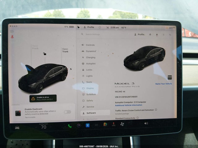 Tesla Model 3 Long Range/mid Range/standard Range/standard Range Plus 2019 5YJ3E1EA2KF316901 Image 7