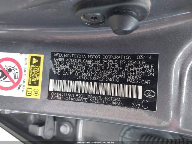 Продаж на аукціоні авто 2014 Lexus Es 350, vin: JTHBK1GGXE2124010, номер лоту: 46070383