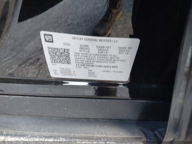 46070433 :رقم المزاد ، 1GNERGKS4RJ201465 vin ، 2024 Chevrolet Traverse Fwd Lt مزاد بيع