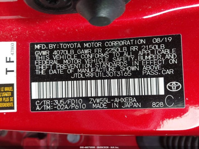JTDL9RFU1L3013165 Toyota Prius Le Awd-e