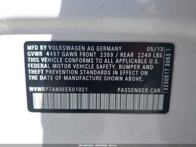 Продажа на аукционе авто 2014 Volkswagen Cc 2.0t R-line, vin: WVWBP7AN0EE501021, номер лота: 46070833