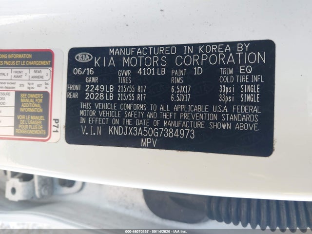 Aukcja sprzedaży 2016 Kia Soul !, vin: KNDJX3A50G7384973, numer aukcji: 46070857