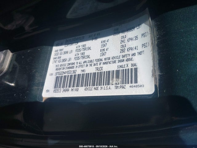 Продаж на аукціоні авто 2000 Dodge Dakota Slt/sport, vin: 1B7GG22N4YS531362, номер лоту: 46070918