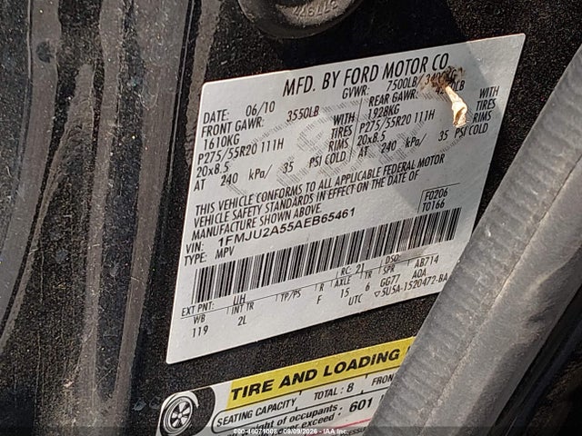 Продаж на аукціоні авто 2010 Ford Expedition Limited, vin: 1FMJU2A55AEB65461, номер лоту: 46071008