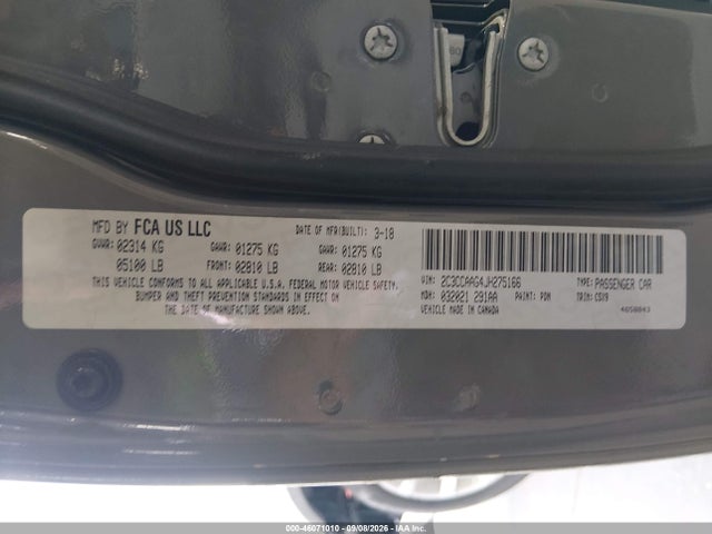 Продаж на аукціоні авто 2018 Chrysler 300 Touring, vin: 2C3CCAAG4JH275166, номер лоту: 46071010