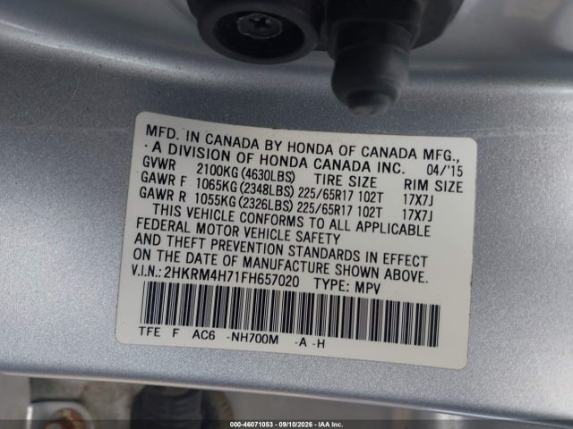 Продаж на аукціоні авто 2015 Honda Cr-v Ex-l, vin: 2HKRM4H71FH657020, номер лоту: 46071053