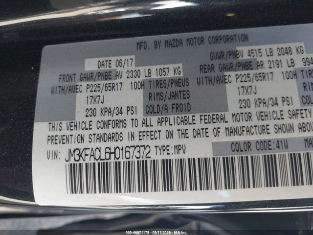 JM3KFACL6H0167372 Mazda Cx-5 Touring