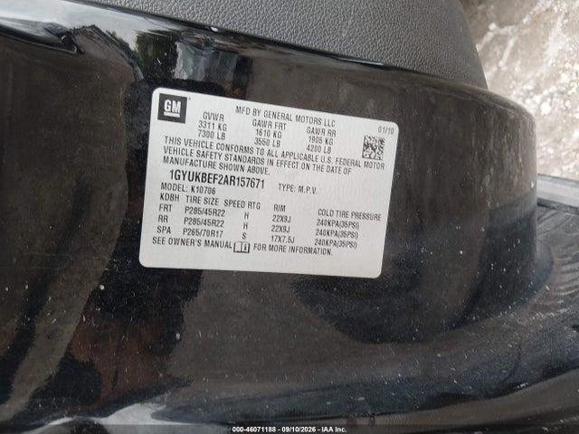 Продажа на аукционе авто 2010 Cadillac Escalade Luxury, vin: 1GYUKBEF2AR157671, номер лота: 46071188