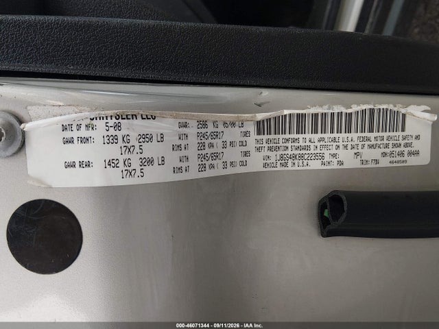 46071344 :رقم المزاد ، 1J8GS48K88C223556 vin ، 2008 Jeep Grand Cherokee Laredo مزاد بيع