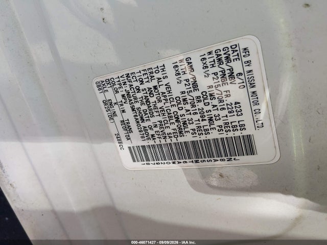 Продажа на аукционе авто 2010 Nissan Rogue S, vin: JN8AS5MT6AW029781, номер лота: 46071427