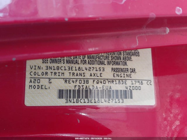 Продажа на аукционе авто 2008 Nissan Versa 1.8s, vin: 3N1BC13E18L427153, номер лота: 46071474