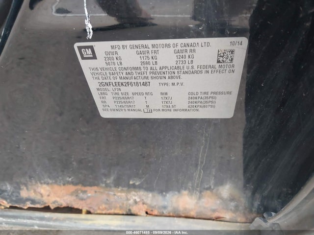 Chevrolet EQUINOX LS 2015 2GNFLEEK2F6181487 Image 9