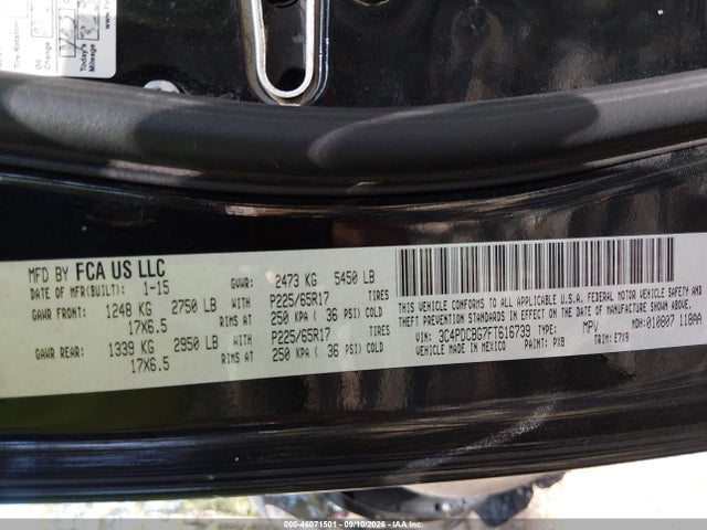 Продаж на аукціоні авто 2015 Dodge Journey Sxt, vin: 3C4PDCBG7FT616739, номер лоту: 46071501