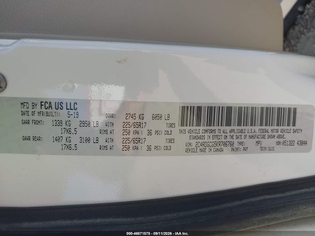 Dodge Grand Caravan Sxt 2019 2C4RDGCG5KR706760 Image 9