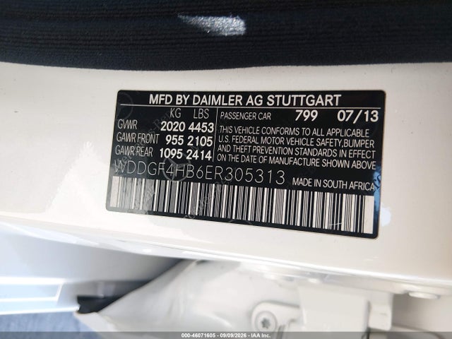 WDDGF4HB6ER305313 Mercedes-Benz C 250 Sport